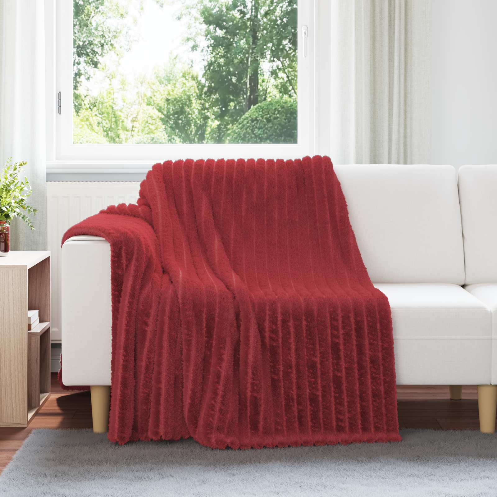 VidaXL tapis 6 pcs rouge bordeaux 200 x 150 cm polaire