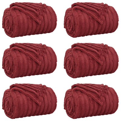 VidaXL tapis 6 pcs rouge bordeaux 200 x 150 cm polaire
