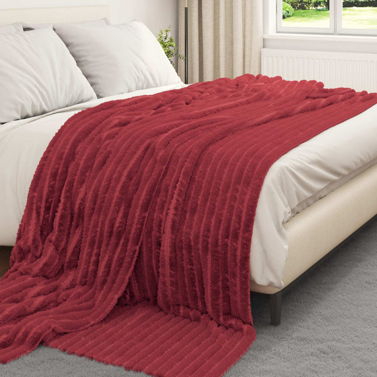 VidaXL tapis 6 pcs rouge bordeaux 240 x 220 cm polaire