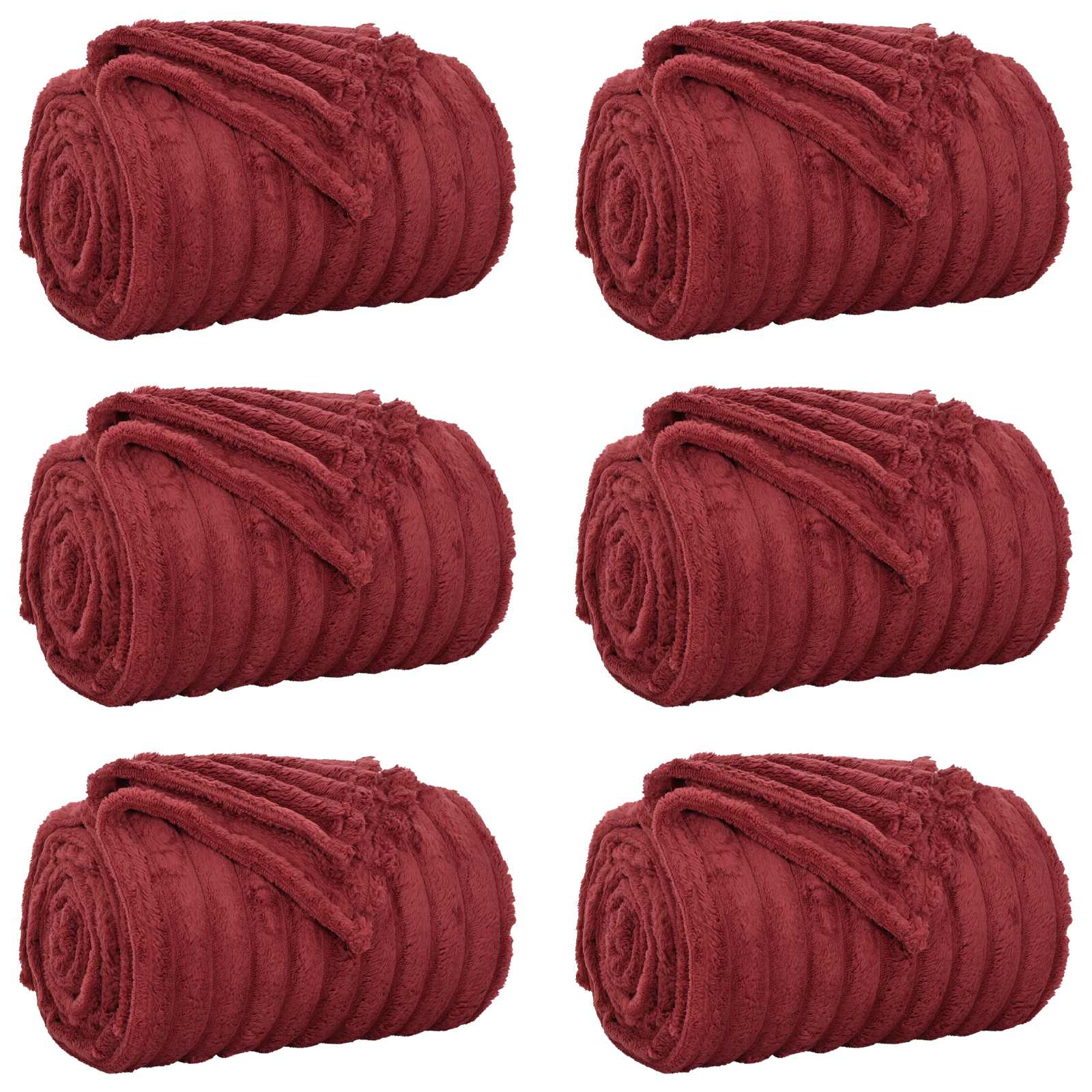 VidaXL tapis 6 pcs rouge bordeaux 270 x 240 cm polaire