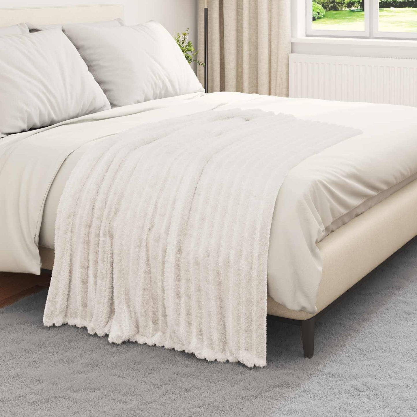 VidaXL tapis 6 pcs crème 150 x 130 cm polaire