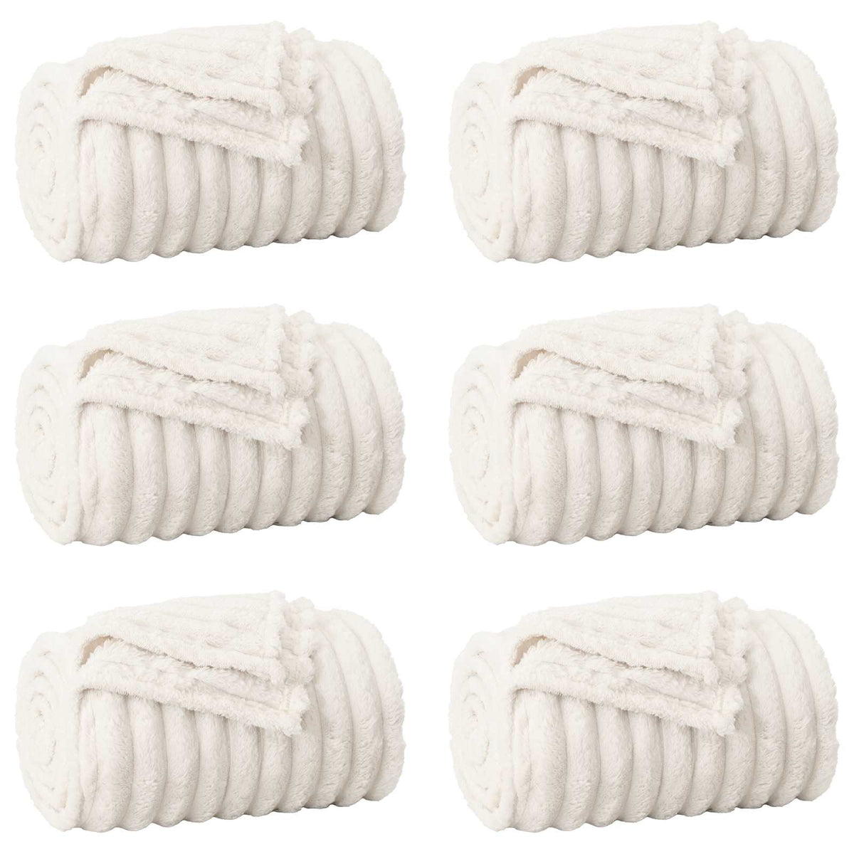 VidaXL tapis 6 pcs crème 150 x 130 cm polaire