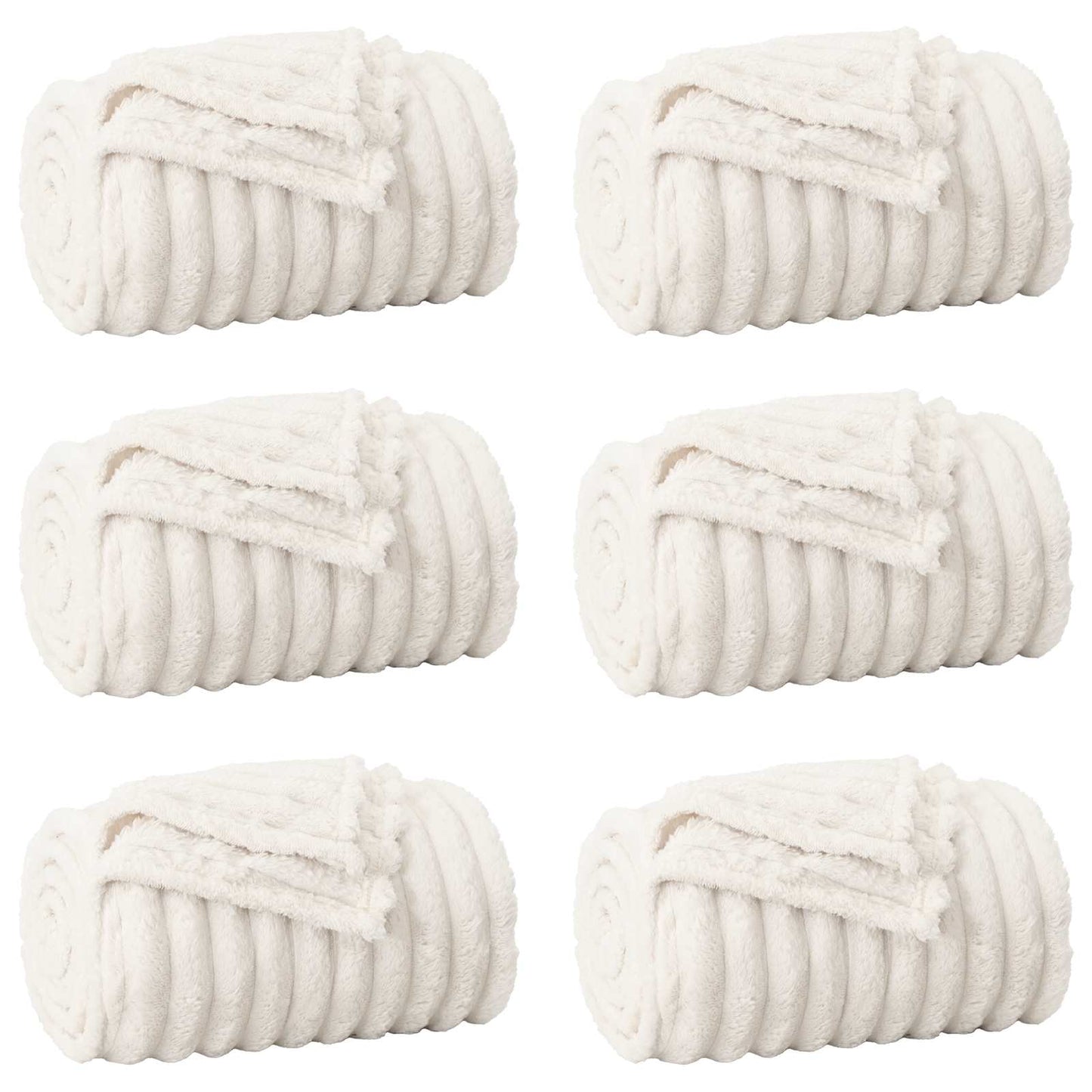 Vidaxl tapis 6 pcs crème 200 x 150 cm polaire