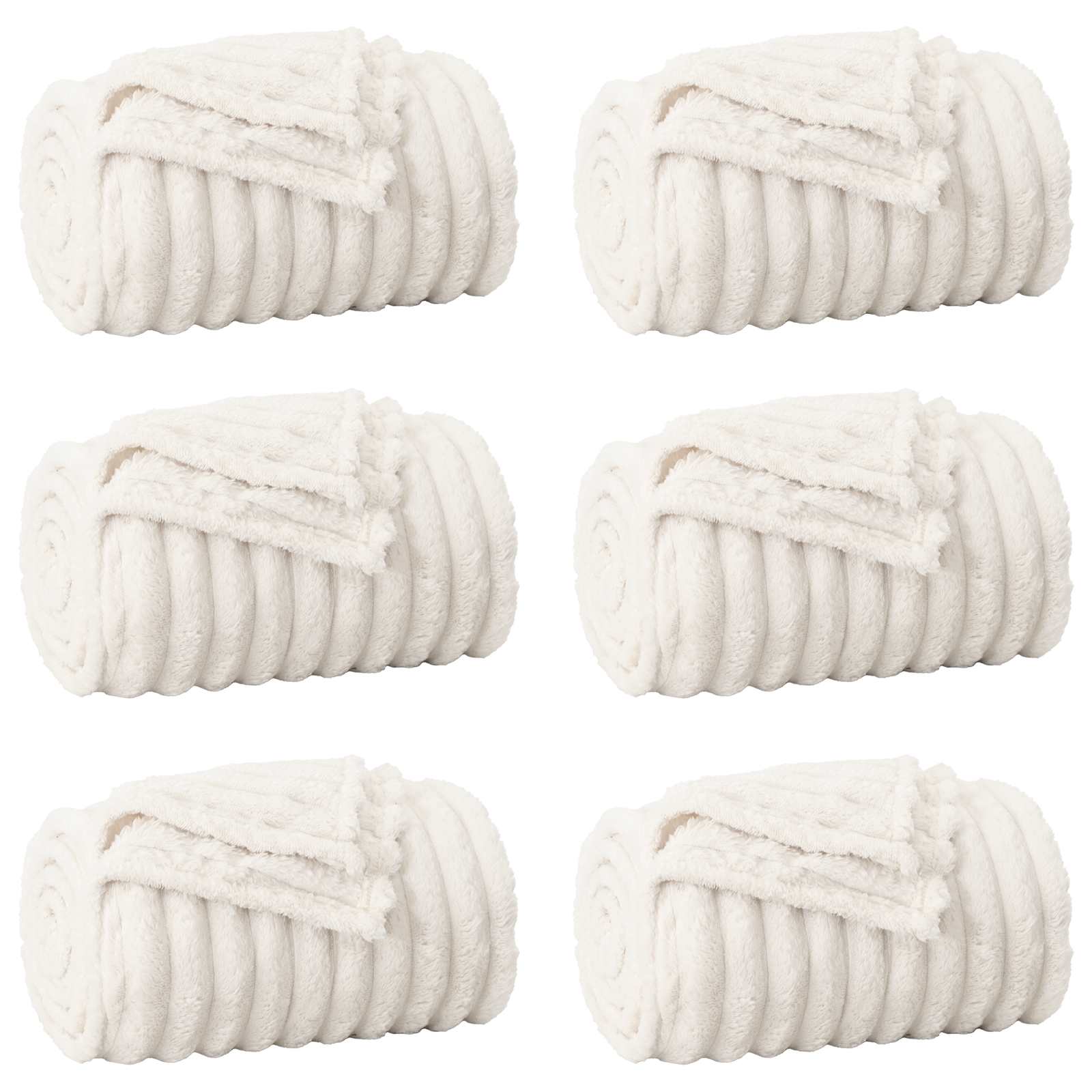 Vidaxl tapis 6 pcs crème 200 x 150 cm polaire