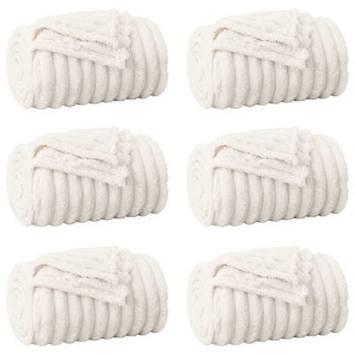 Vidaxl tapis 6 pcs crème 200 x 150 cm polaire