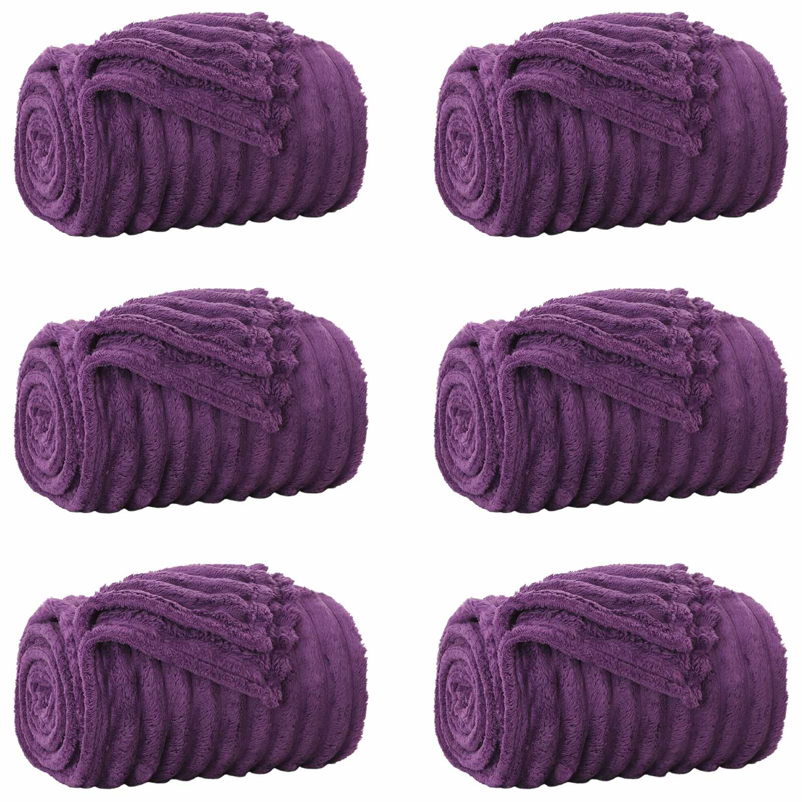 Vidaxl tapis 6 pcs violet 150 x 130 cm polaire