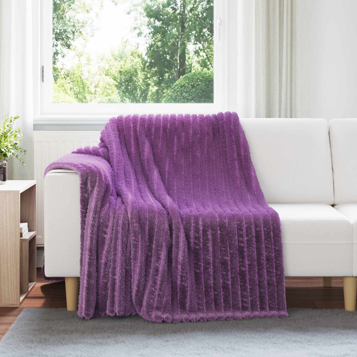 Vidaxl tapis 6 pcs violet 200 x 150 cm polaire