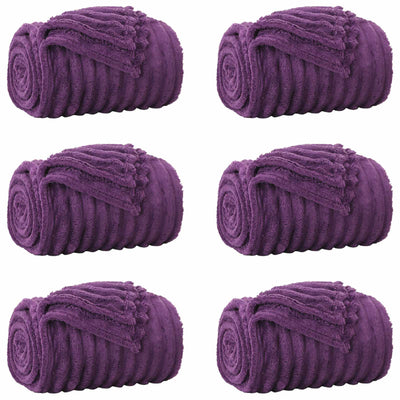 Vidaxl tapis 6 pcs violet 270 x 240 cm polaire