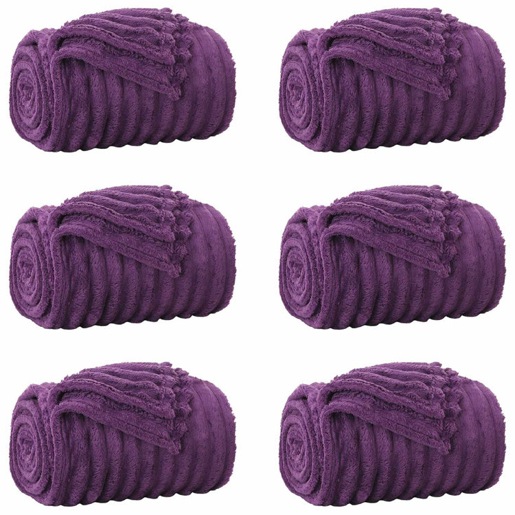Vidaxl tapis 6 pcs violet 270 x 240 cm polaire