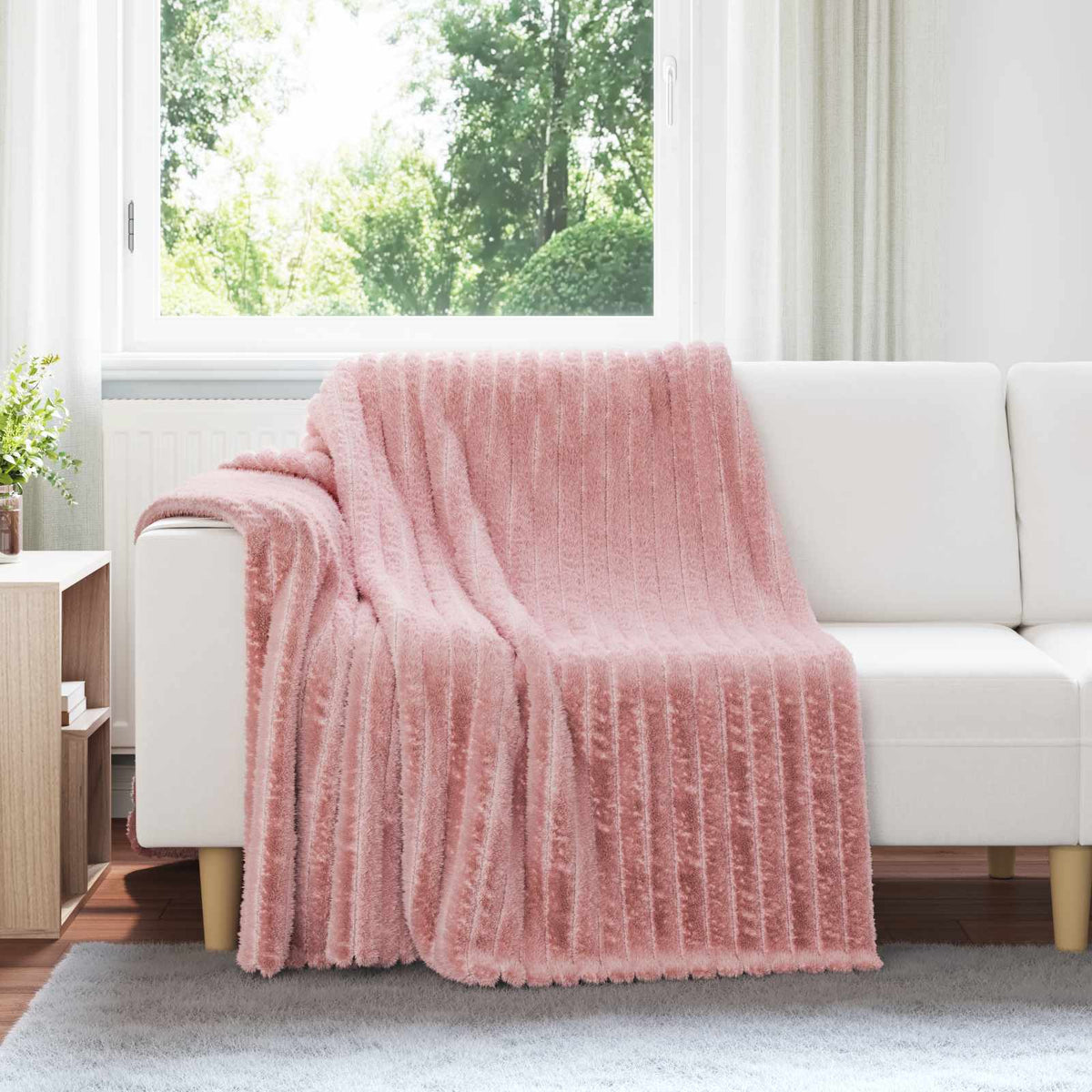 Vidaxl tapis 6 pcs rose 200 x 150 cm polaire