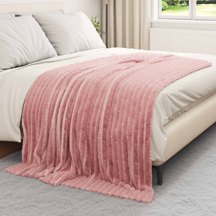 Vidaxl tapis 6 pcs rose 200 x 150 cm polaire