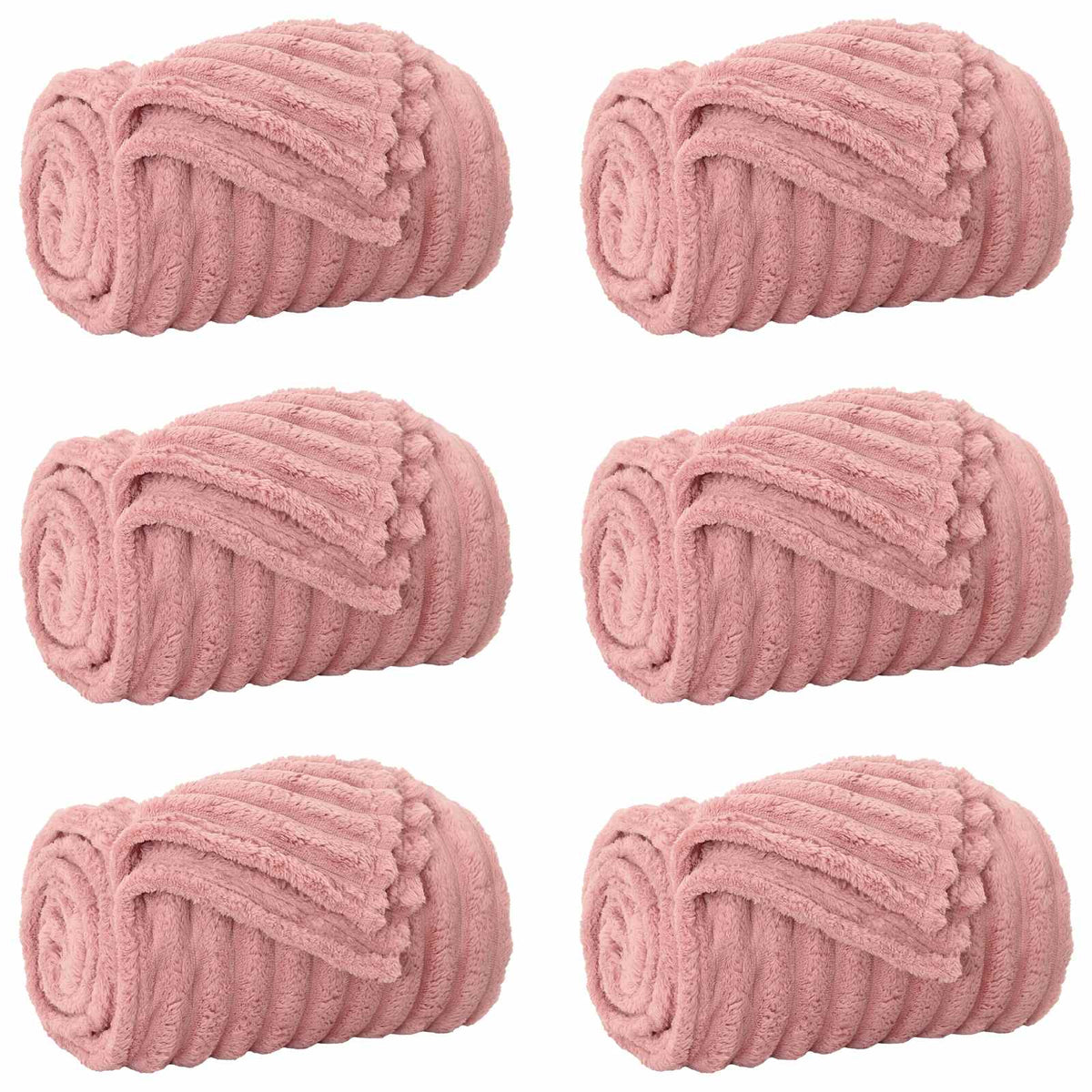 Vidaxl tapis 6 pcs rose 200 x 150 cm polaire