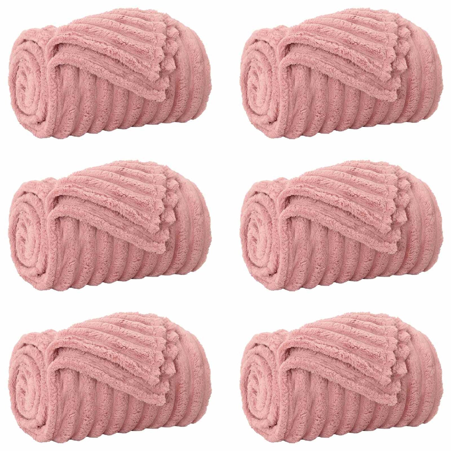 Vidaxl tapis 6 pcs rose 270 x 240 cm polaire