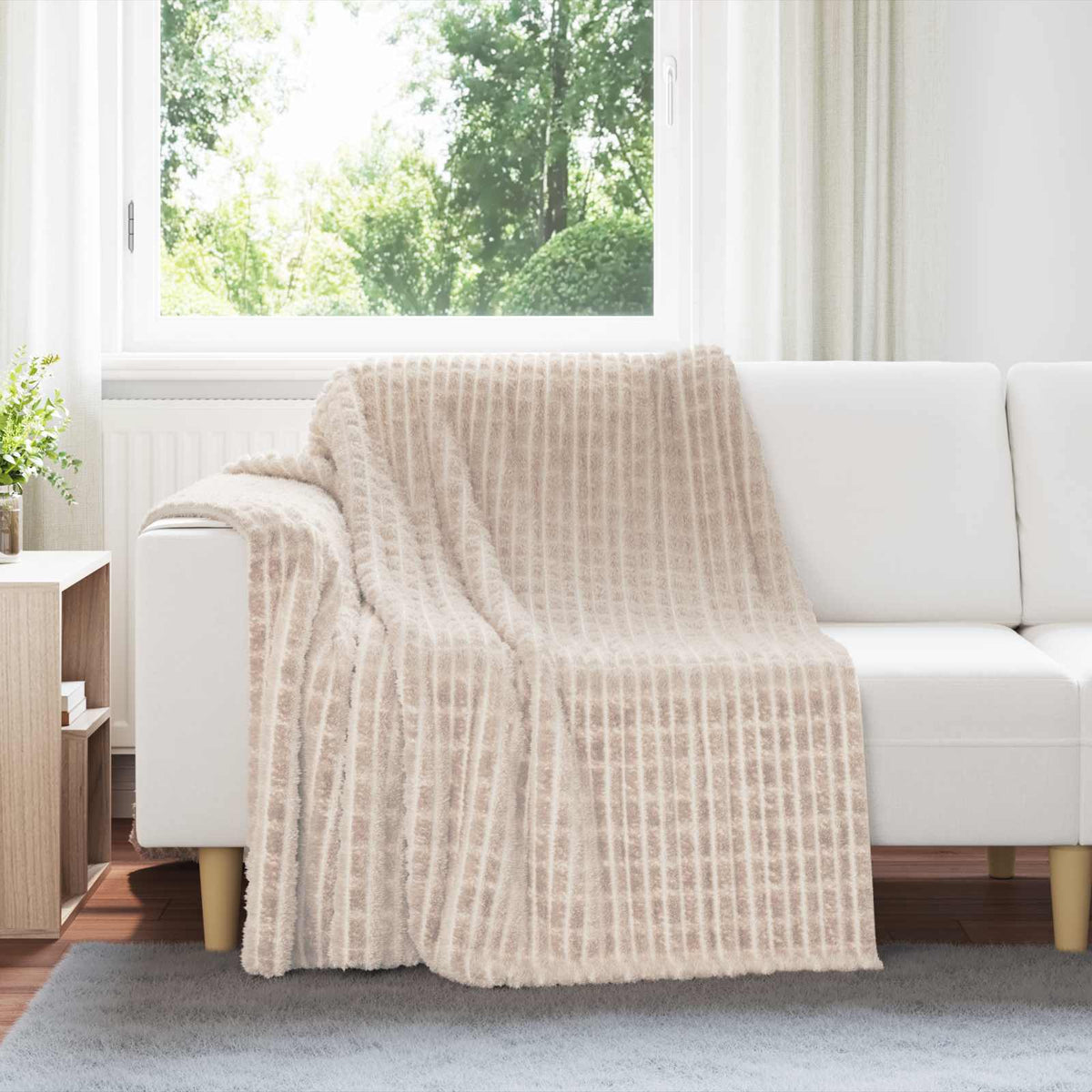 Vidaxl plaid beige 200 x 150 cm polaire
