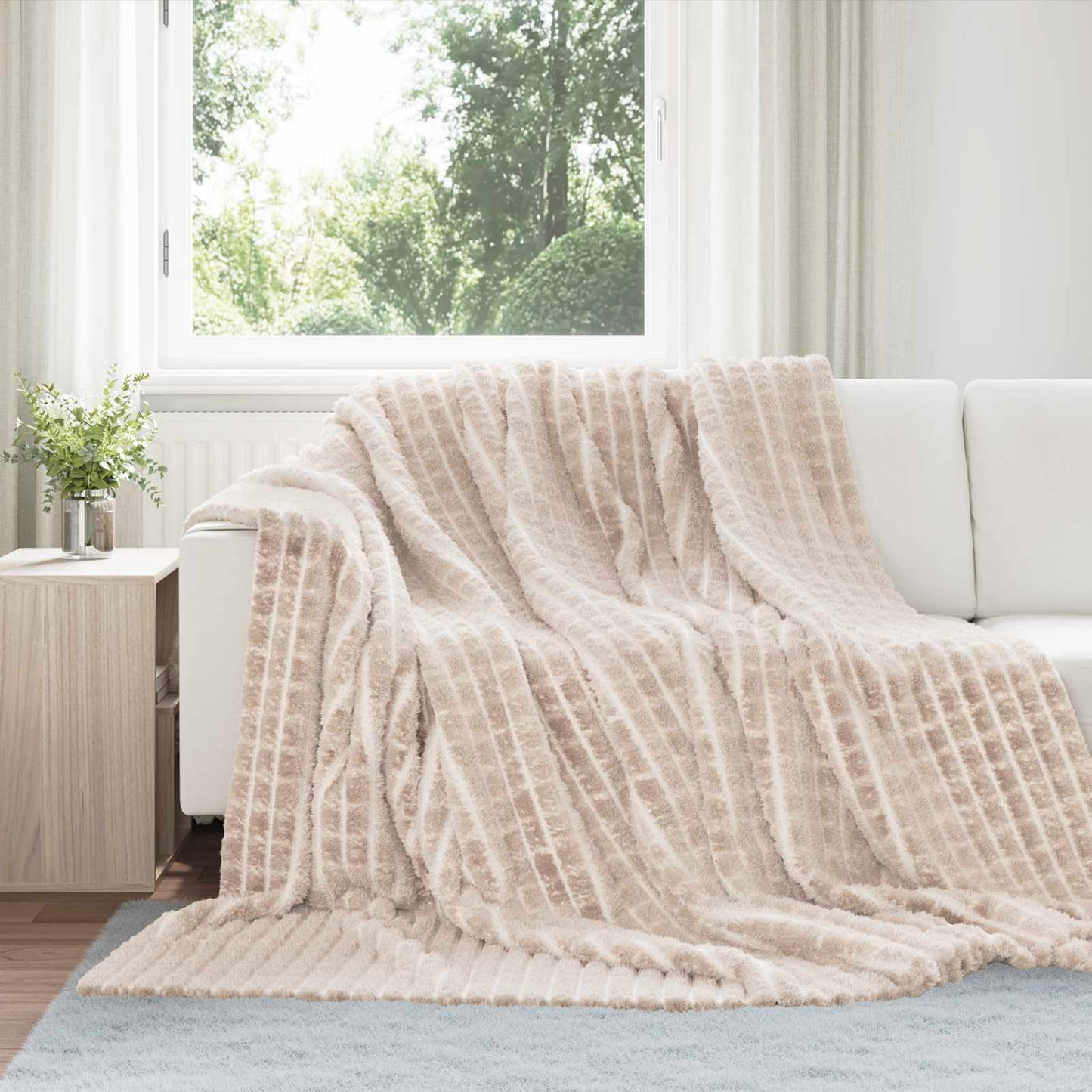 Vidaxl plaid beige 270 x 240 cm polaire