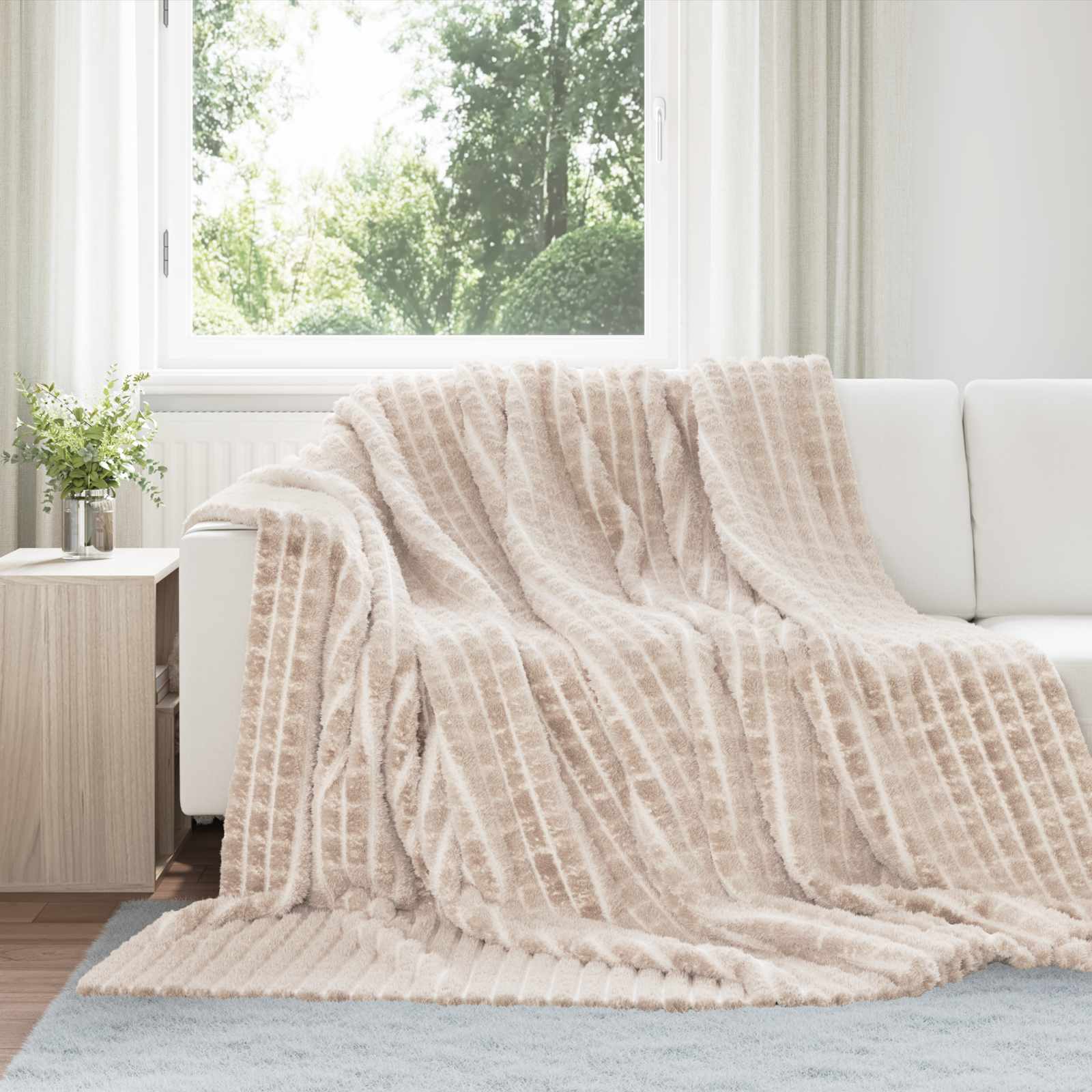 Vidaxl plaid beige 270 x 240 cm polaire