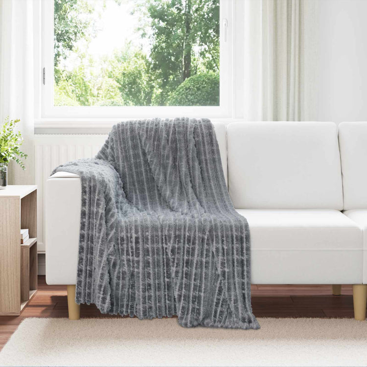 Vidaxl plaid gris foncé 150 x 130 cm polaire