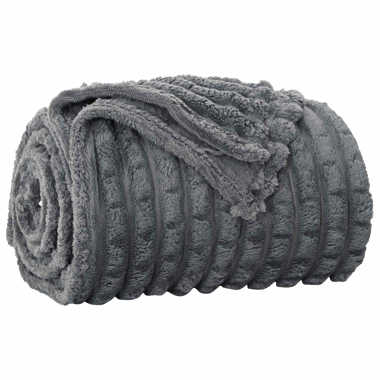 Vidaxl plaid gris foncé 150 x 130 cm polaire