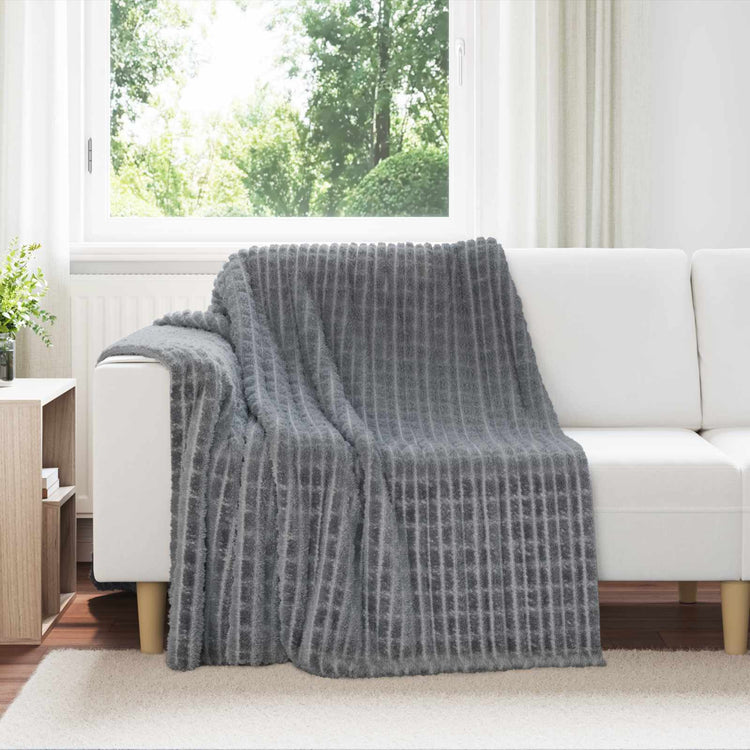 Vidaxl plaid gris foncé 200 x 150 cm polaire