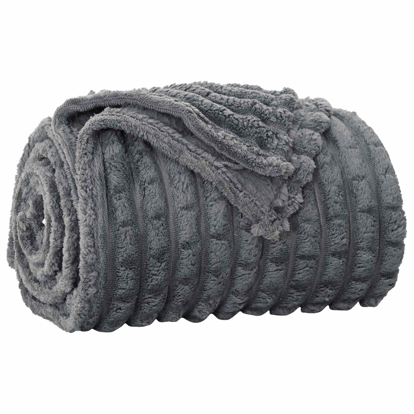 Vidaxl plaid gris foncé 200 x 150 cm polaire