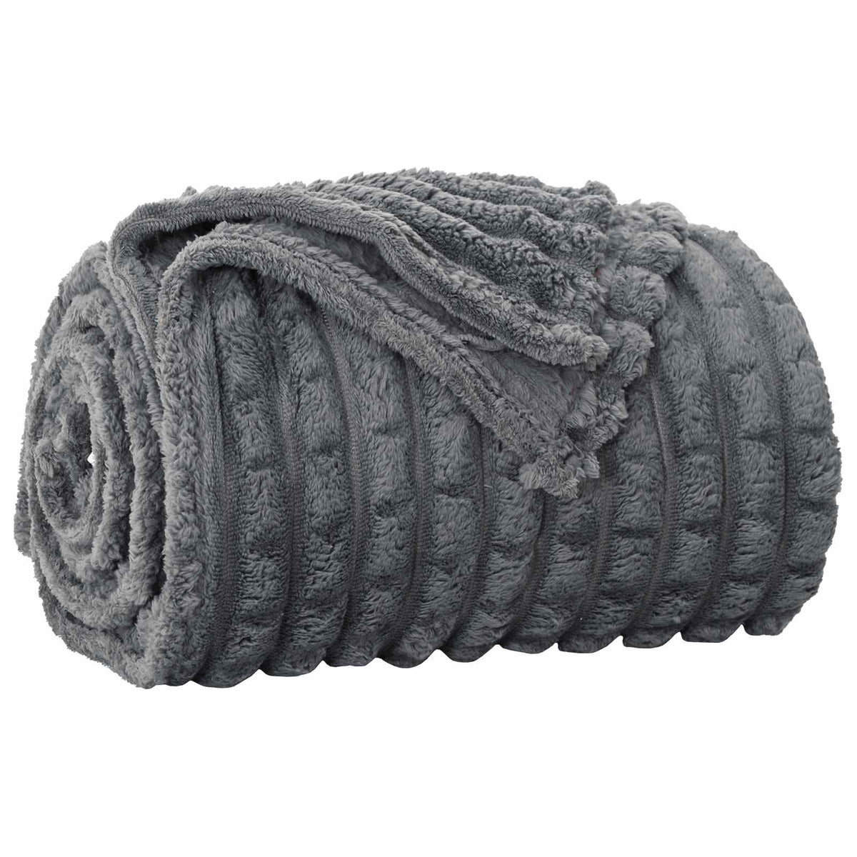 Vidaxl plaid gris foncé 200 x 150 cm polaire