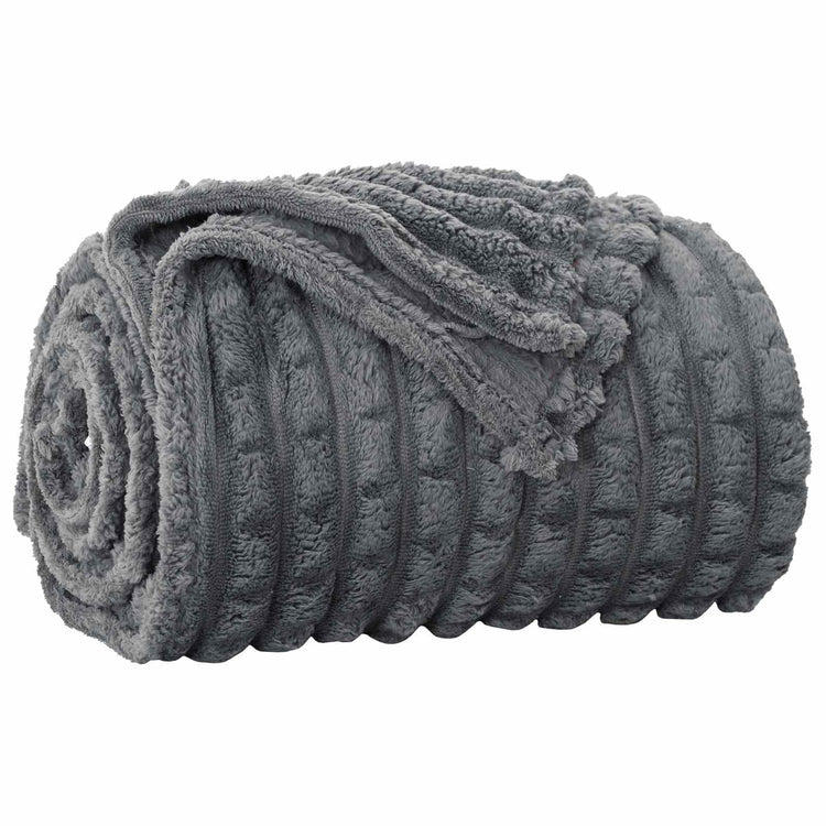 Vidaxl plaid gris foncé 240 x 220 cm polaire