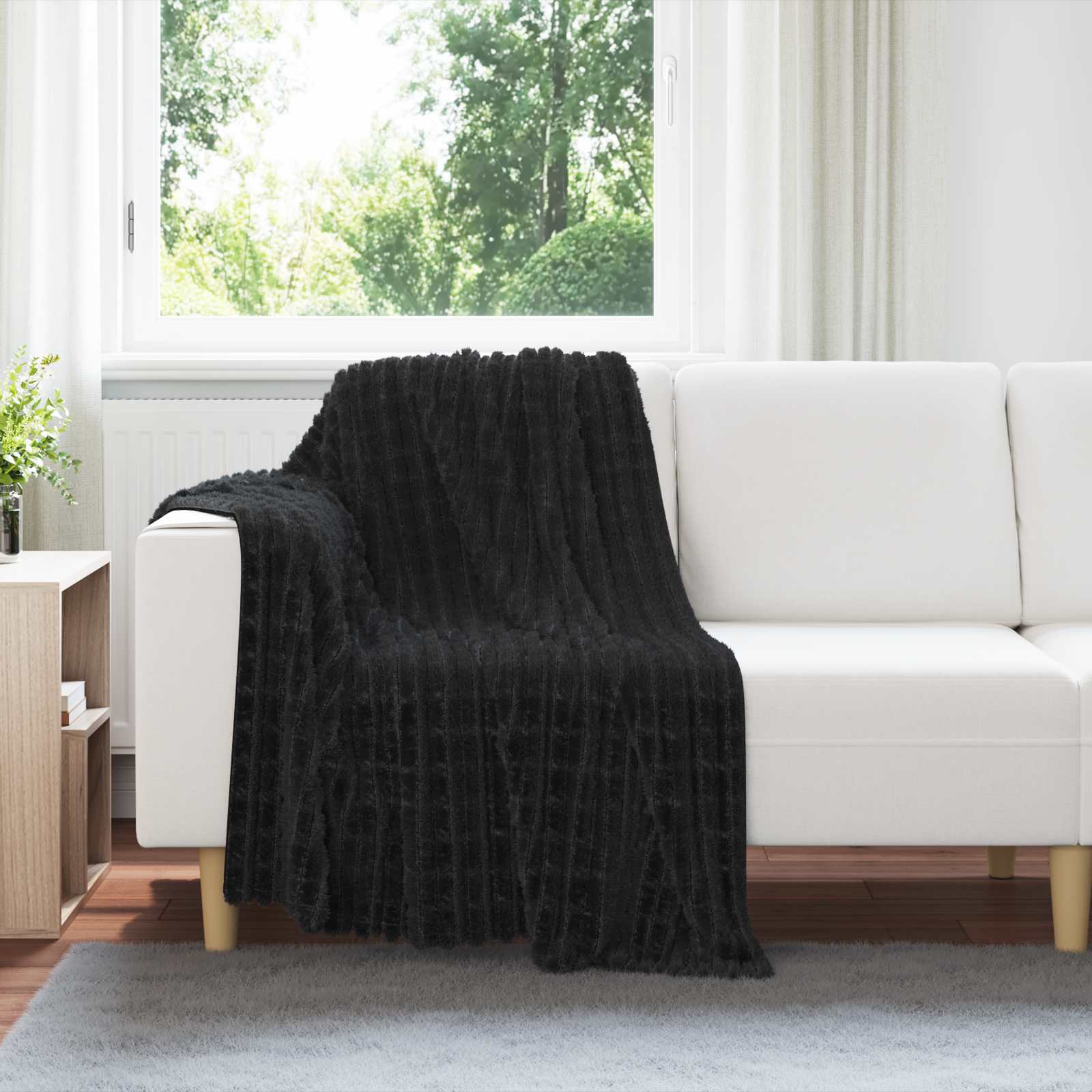 Vidaxx plaid noir 150 x 130 cm polaire