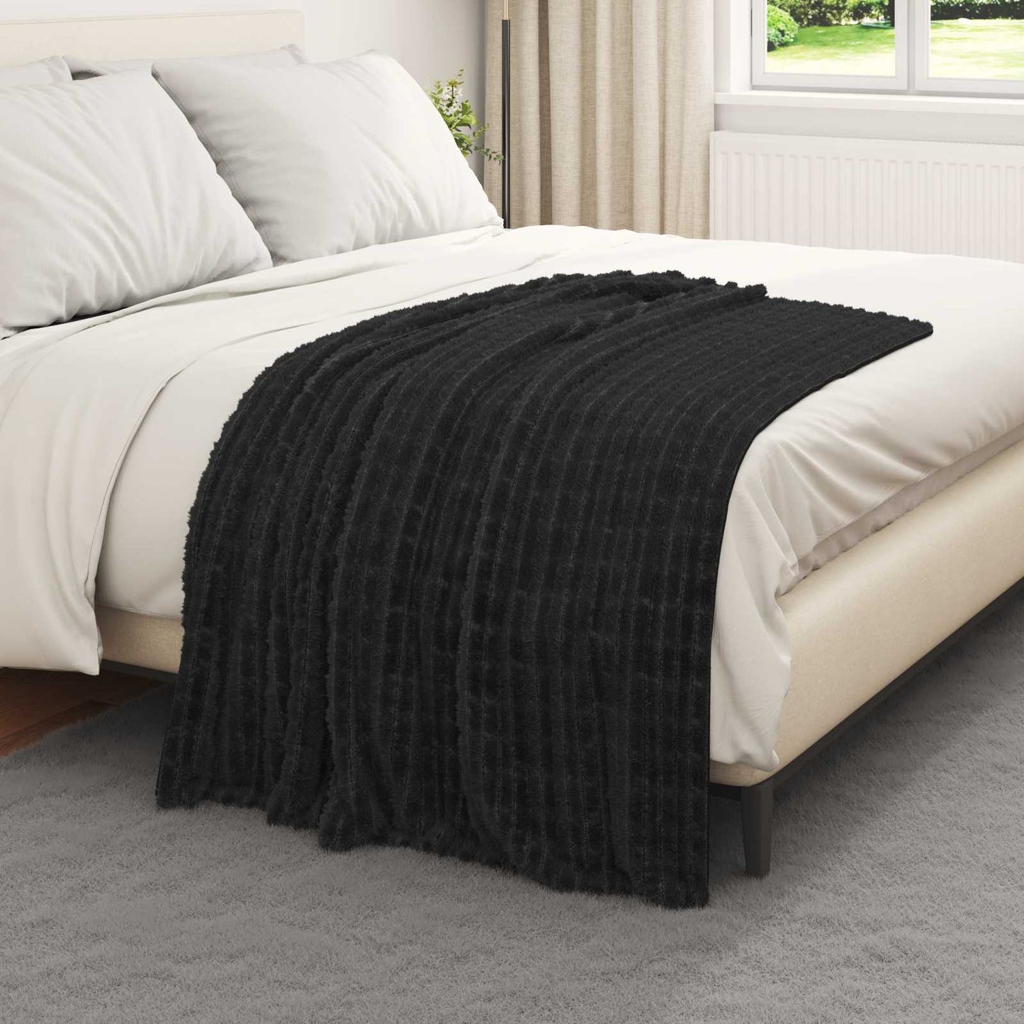 Vidaxx plaid noir 150 x 130 cm polaire