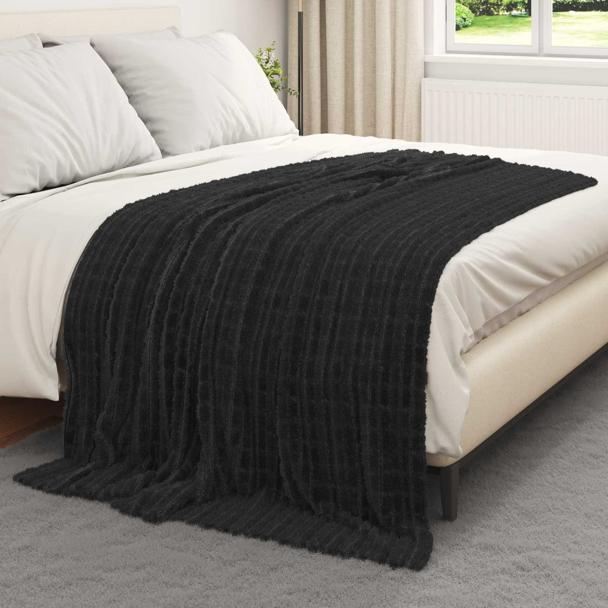 Vidaxx plaid noir 200 x 150 cm polaire