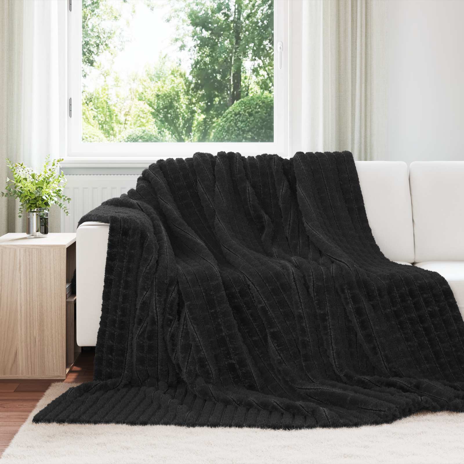 Vidaxx plaid noir 270 x 240 cm polaire