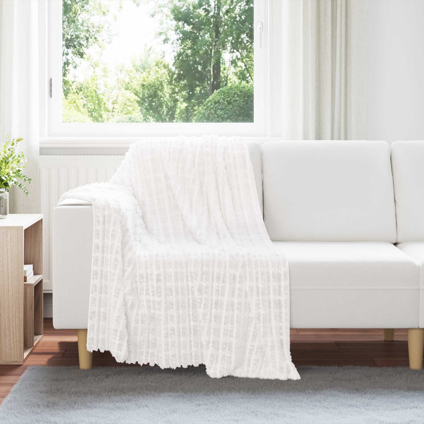 Vidaxx plaid blanc 150 x 130 cm polaire