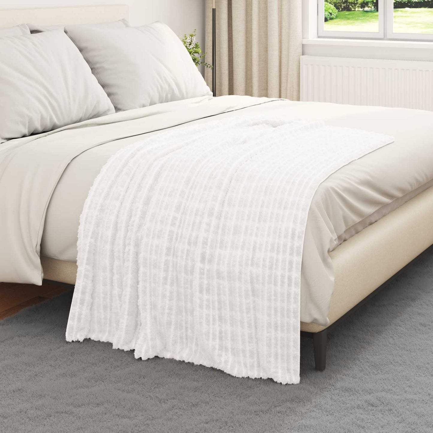 Vidaxx plaid blanc 150 x 130 cm polaire