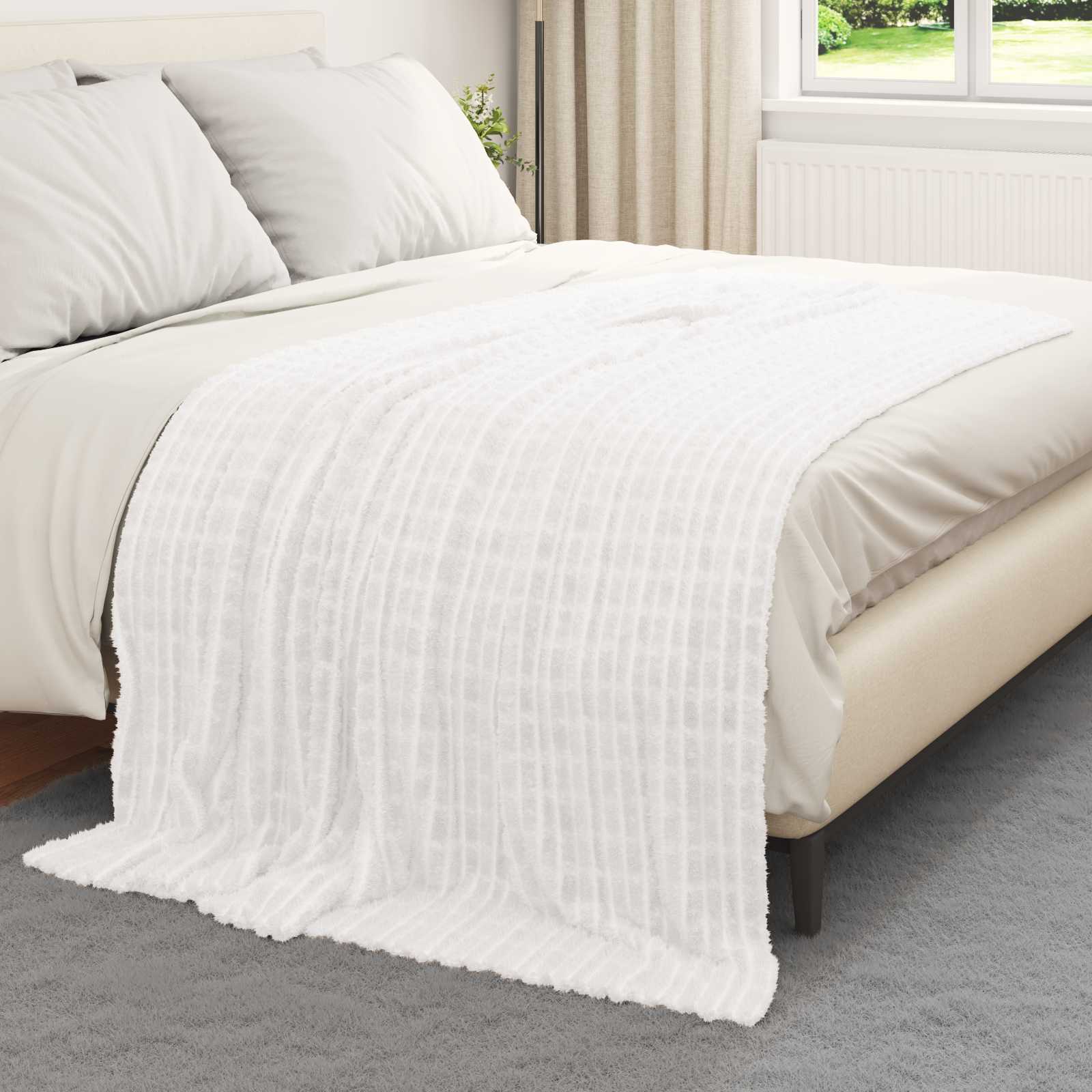 Vidaxx plaid blanc 200 x 150 cm polaire