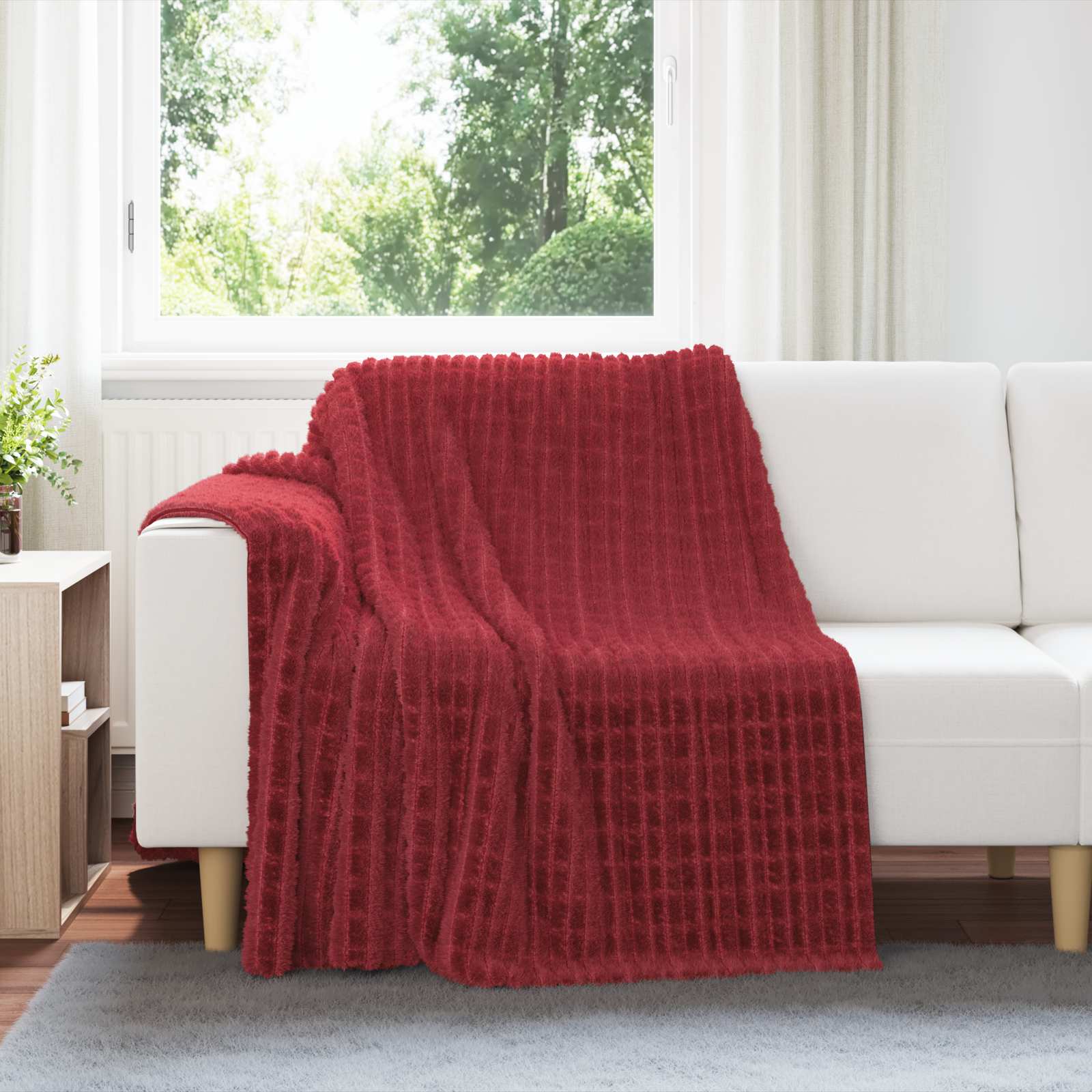 Vidaxx plaid rouge bordeaux 200 x 150 cm polaire