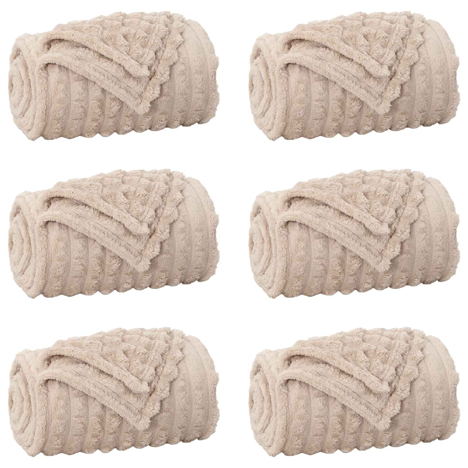 Vidaxl tapis 6 pcs beige 200 x 150 cm polaire