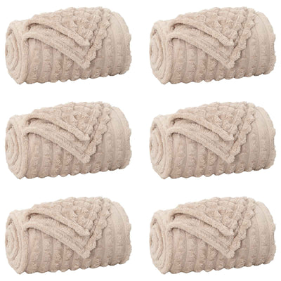 Vidaxl tapis 6 pcs beige 200 x 150 cm polaire