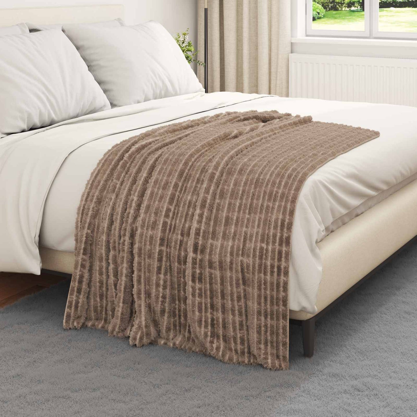 VidaXL tapis 6 pcs camel 150 x 130 cm polaire