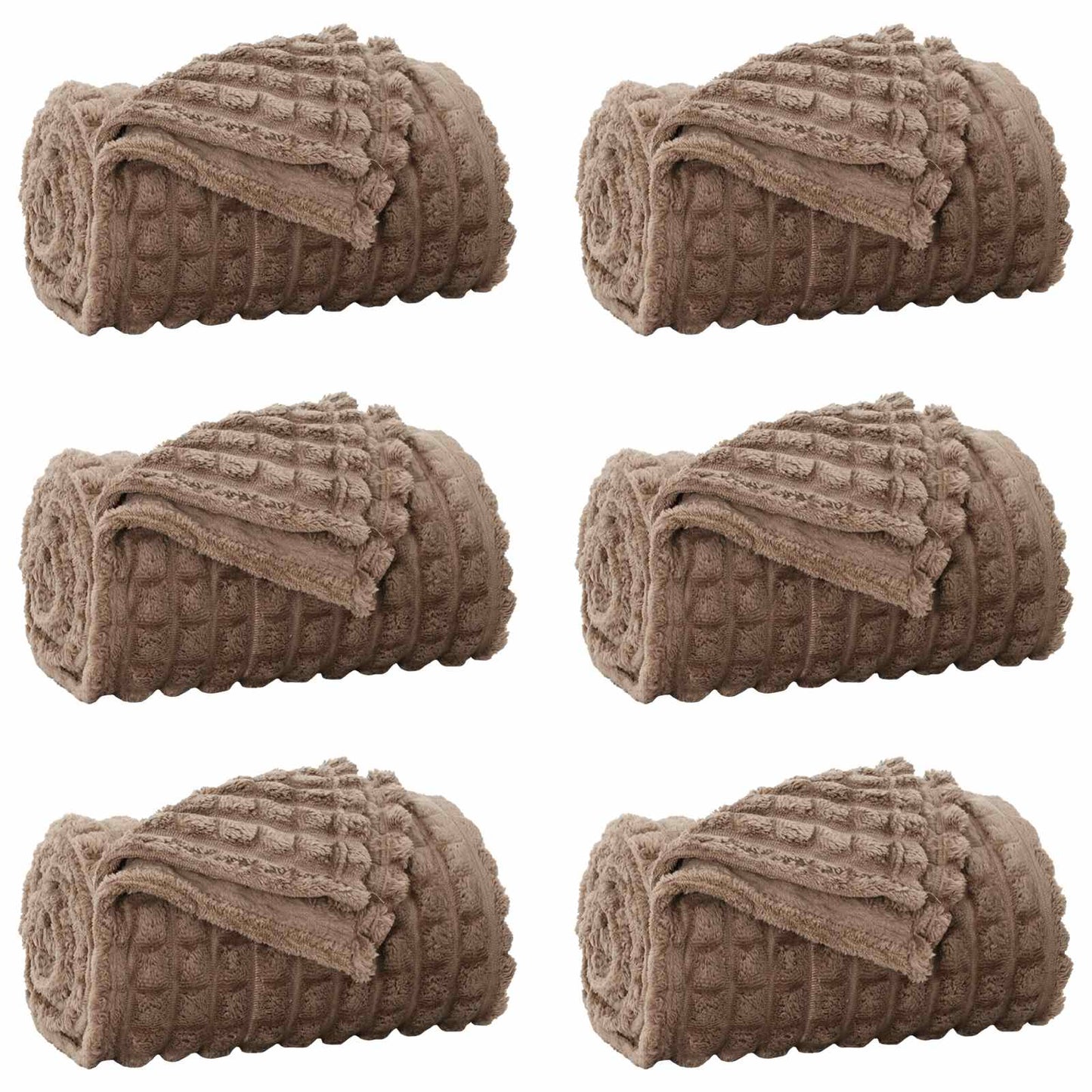 VidaXL tapis 6 pcs camel 150 x 130 cm polaire