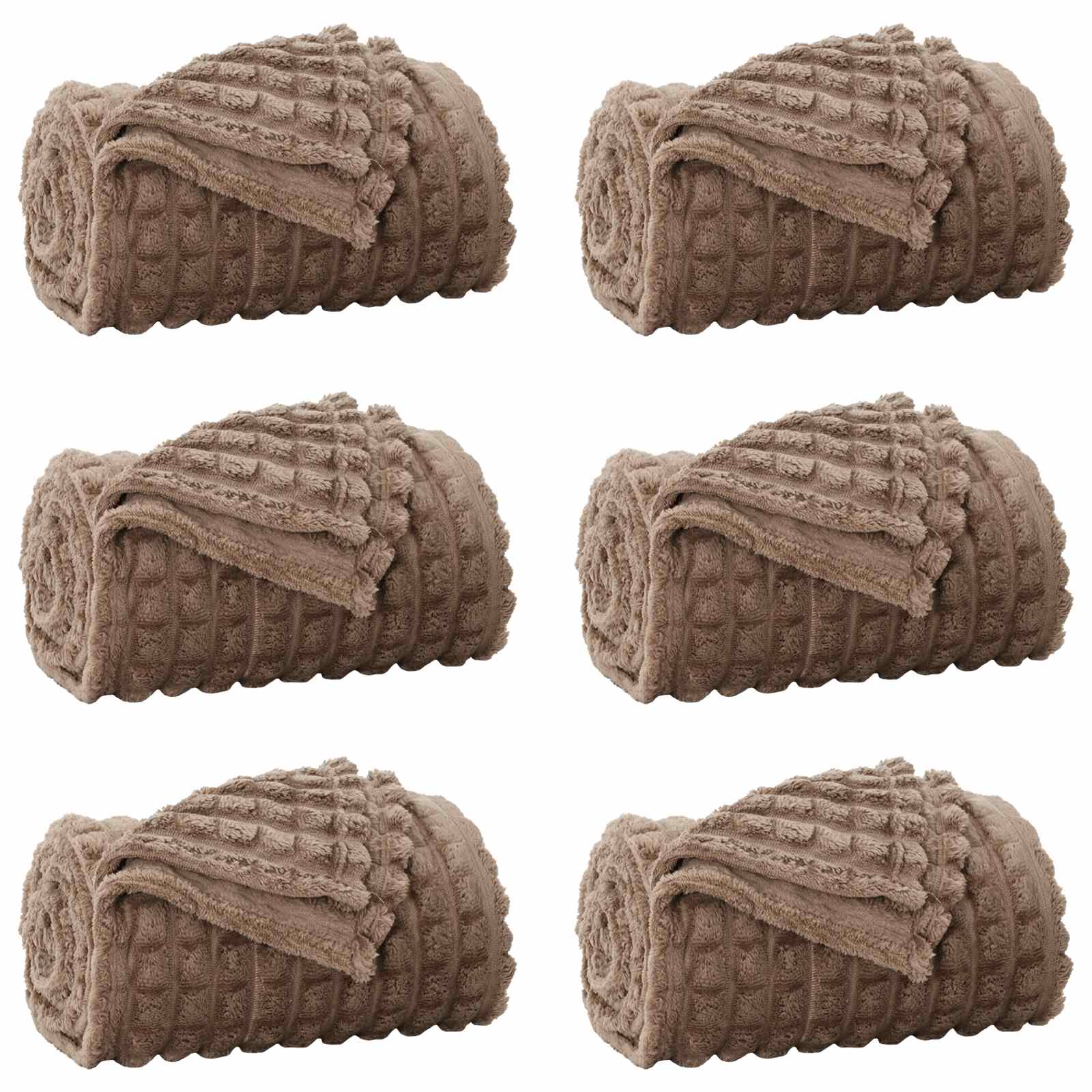 VidaXL tapis 6 pcs camel 150 x 130 cm polaire