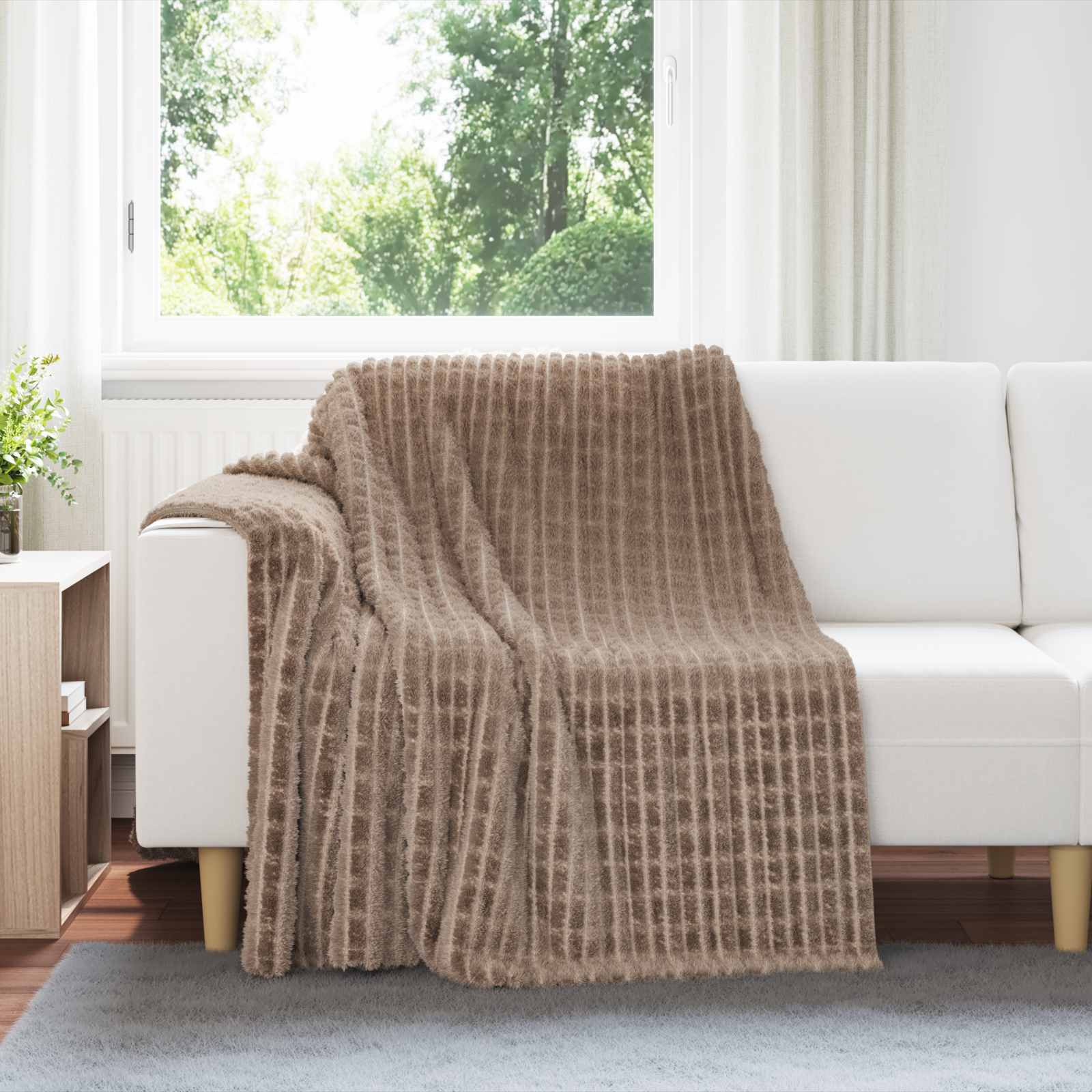 Vidaxl tapis 6 pcs camel 200 x 150 cm polaire