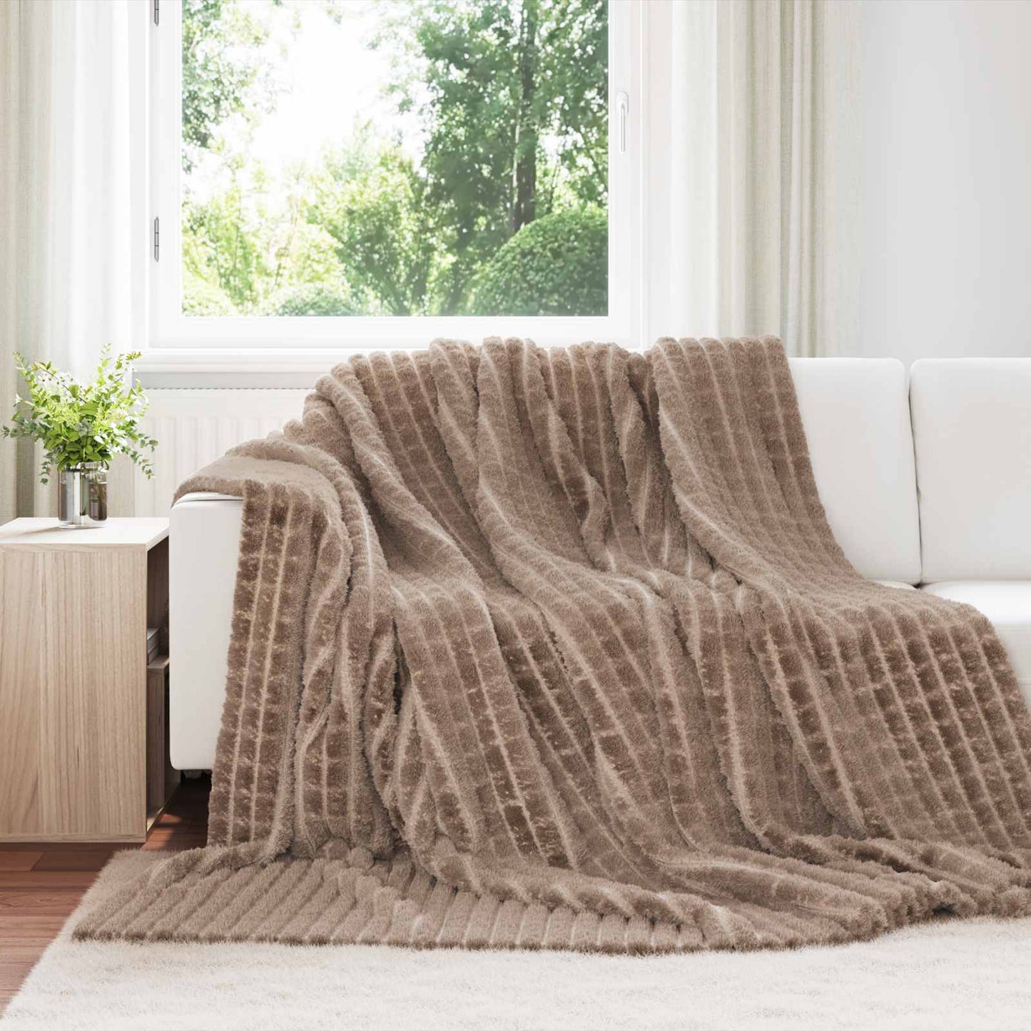 VidaXL tapis 6 pcs camel 240 x 220 cm polaire