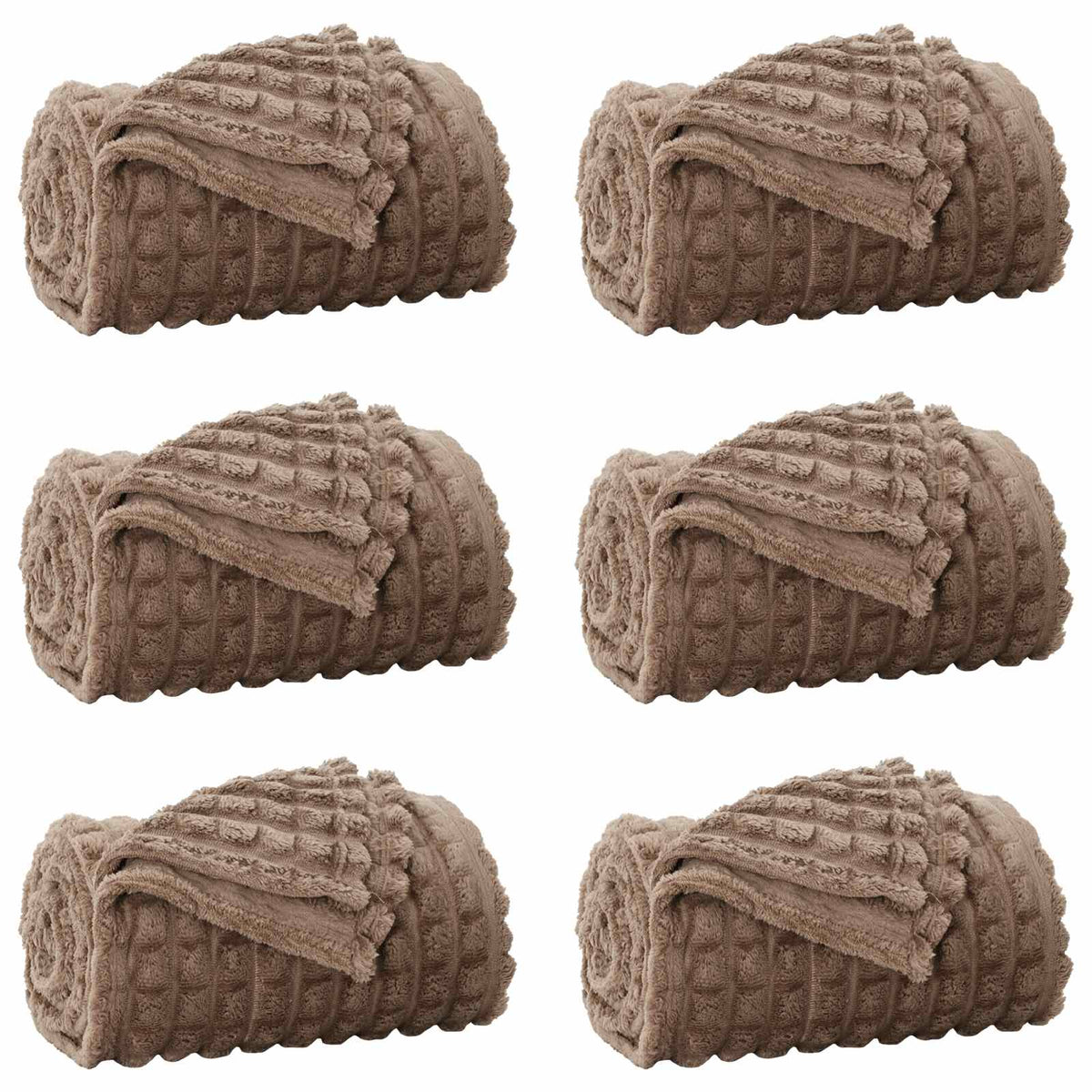 VidaXL tapis 6 pcs camel 240 x 220 cm polaire