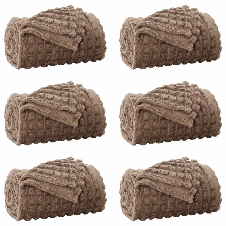 VidaXL tapis 6 pcs camel 240 x 220 cm polaire