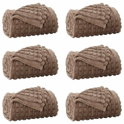 Vidaxl tapis 6 pcs camel 270 x 240 cm polaire
