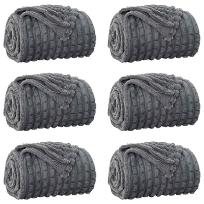 Vidaxl tapis 6 pcs gris foncé 270 x 240 cm polaire