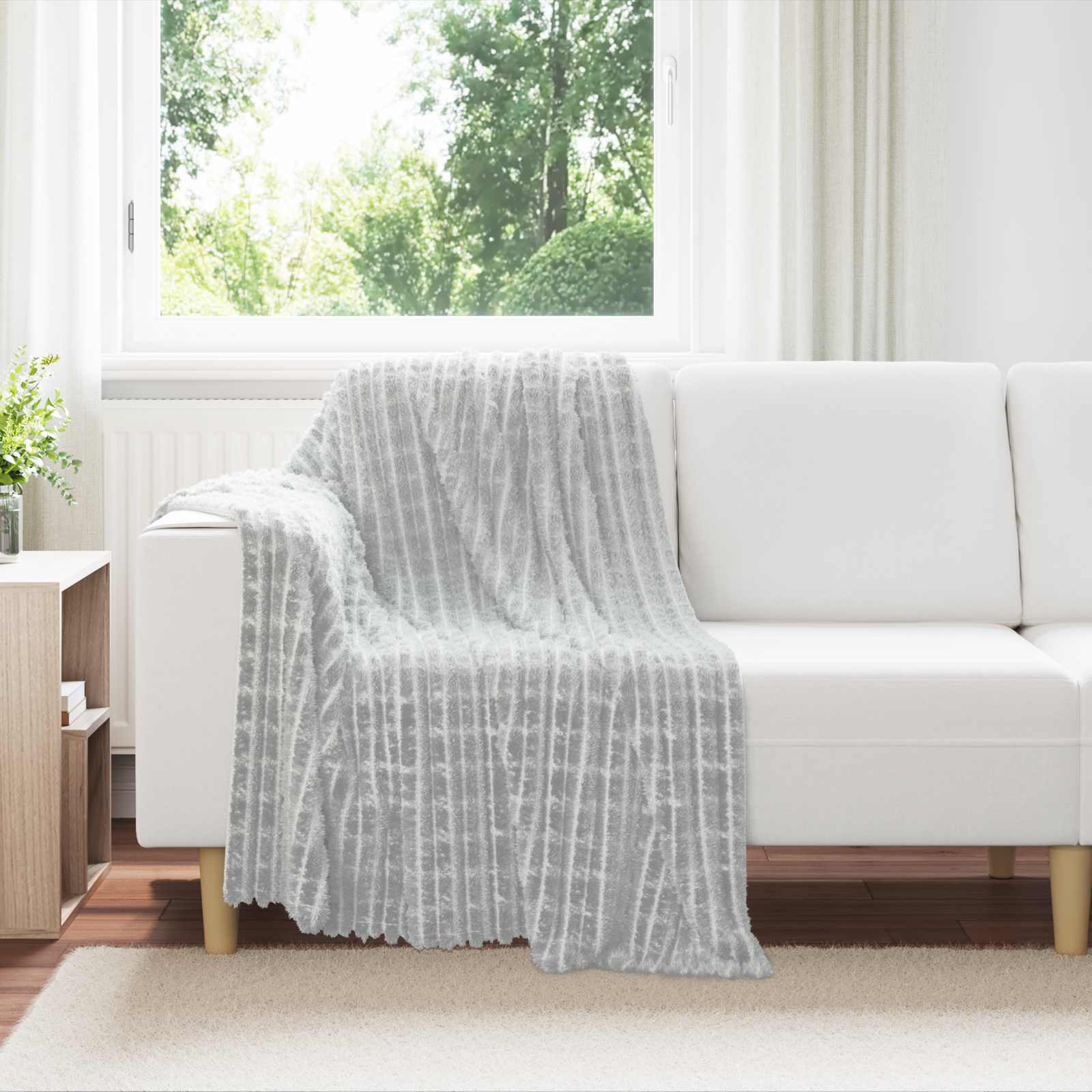 Vidaxl tapis 6 pcs gris 150 x 130 cm polaire