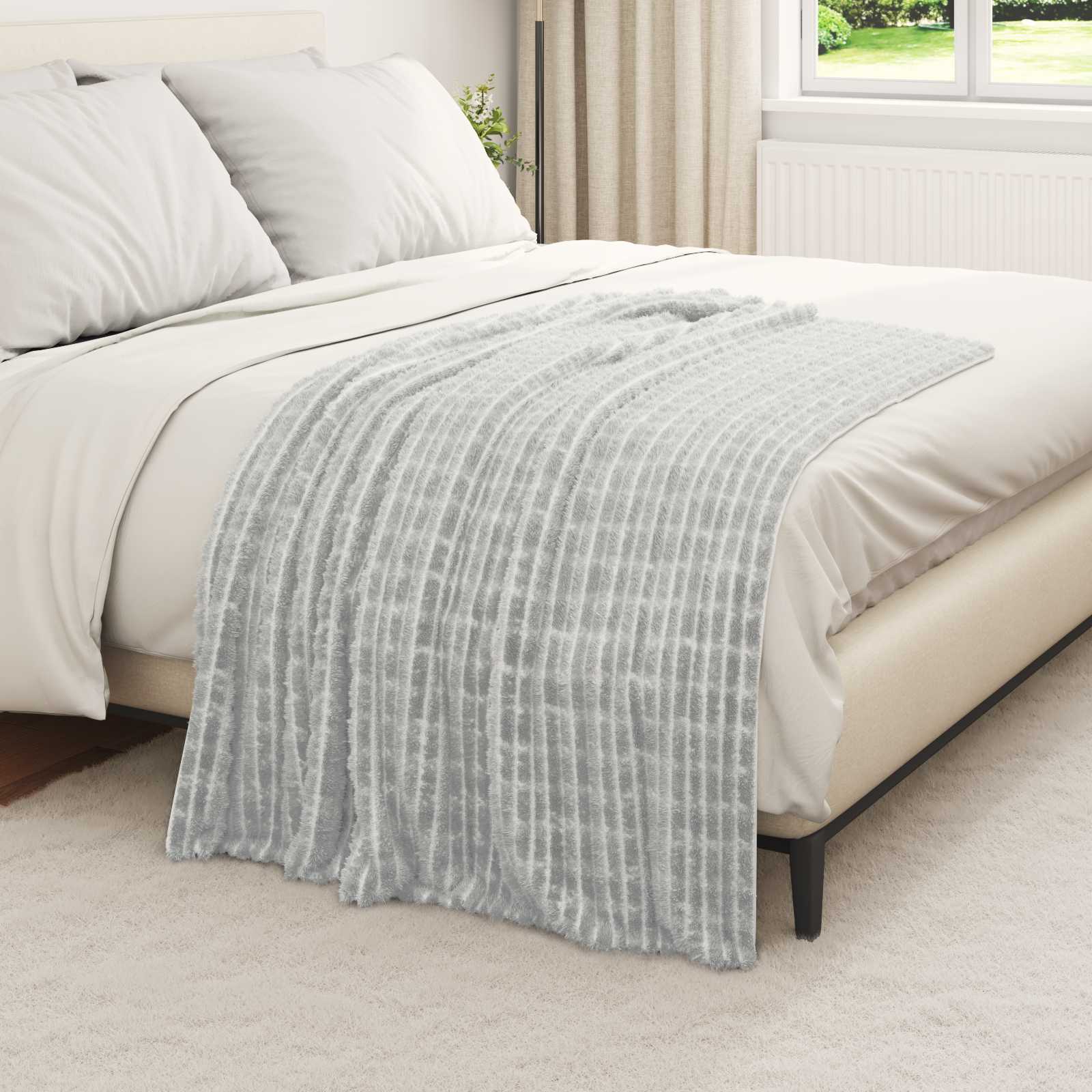 Vidaxl tapis 6 pcs gris 150 x 130 cm polaire