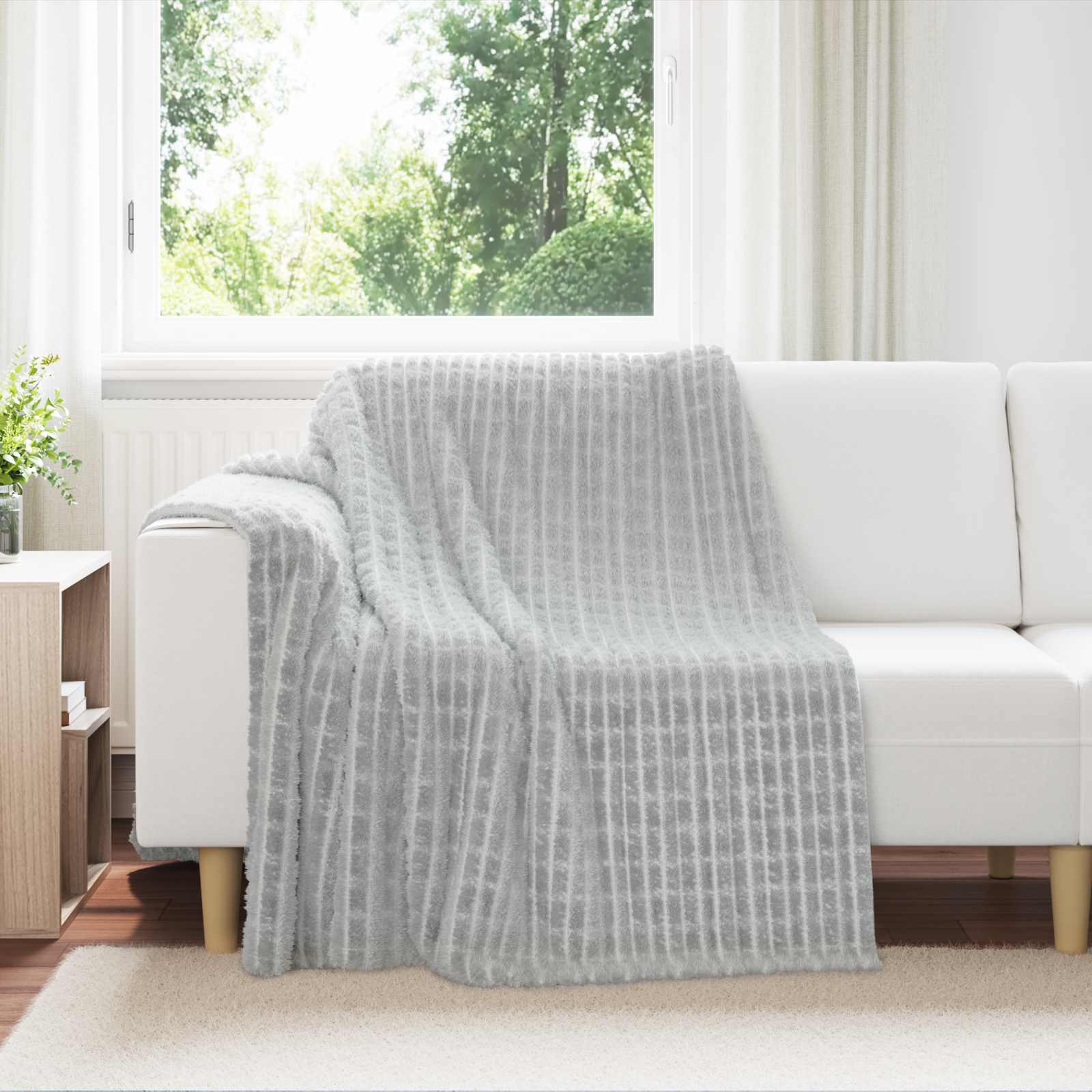 VidaXL tapis 6 pcs gris 200 x 150 cm polaire