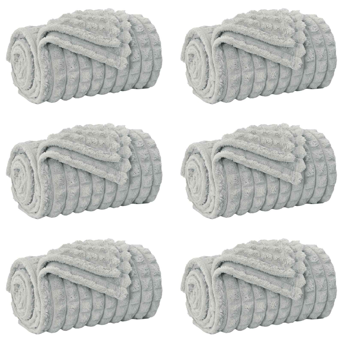 VidaXL tapis 6 pcs gris 200 x 150 cm polaire