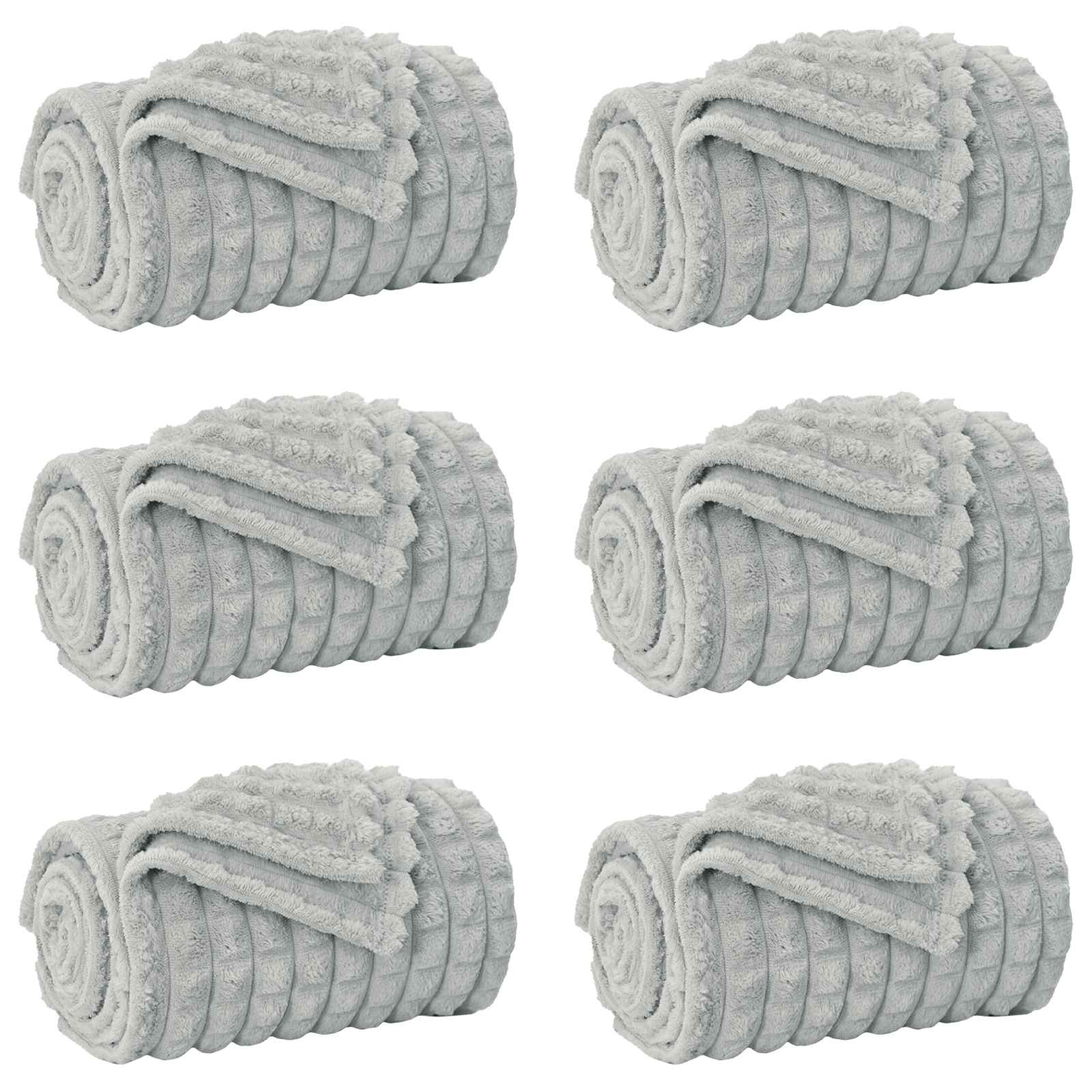VidaXL tapis 6 pcs gris 200 x 150 cm polaire